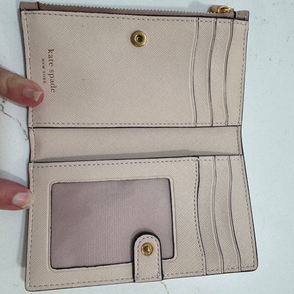 Kate Spade Wallet Colorblock Slim Bifold Pale Dogwood Classic Preowned - Picture 13 of 16